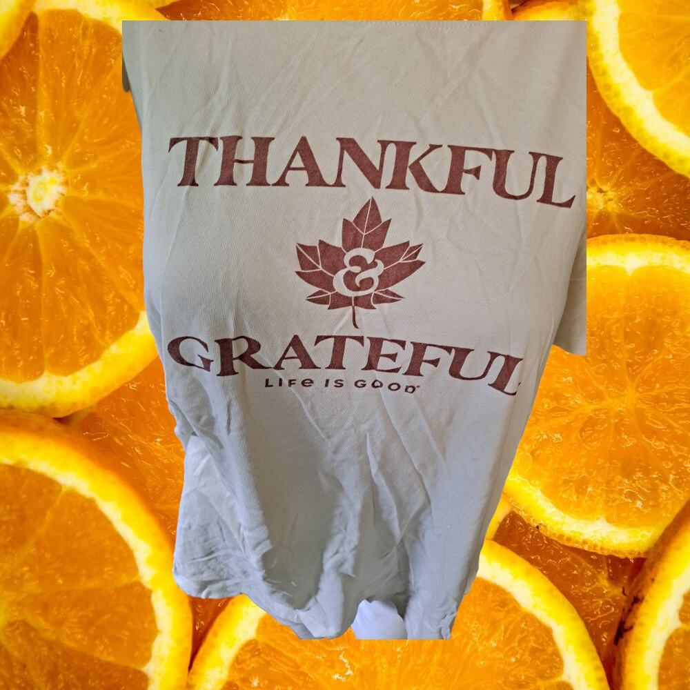 Life is Good Thankful & Grateful Tee Shirt Size 2XL‎